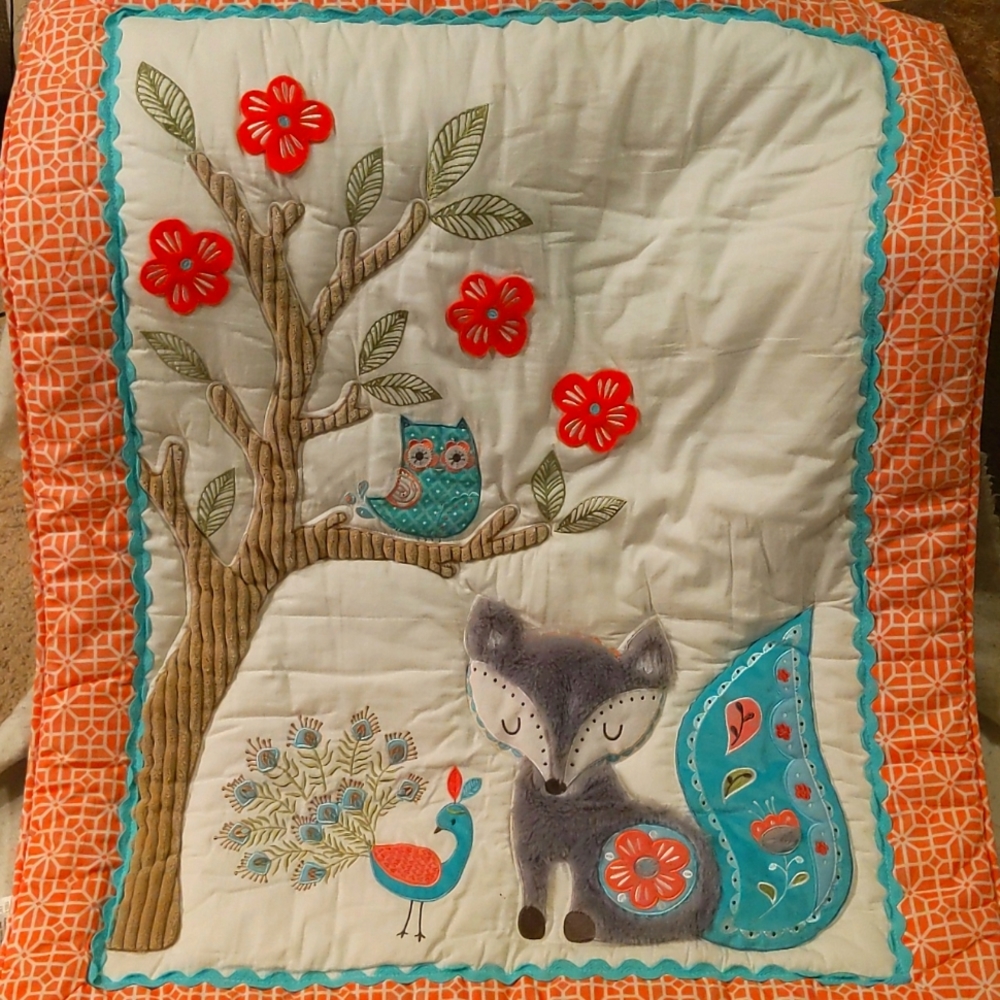 Levtex woodland animal baby blanket